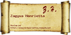 Zagyva Henrietta névjegykártya