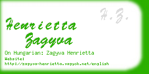 henrietta zagyva business card